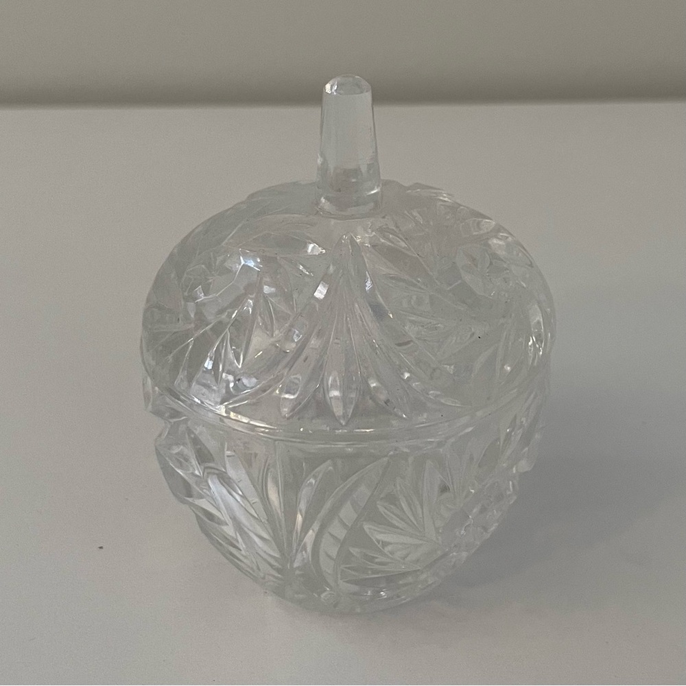 Cut Crystal Lidded Trinket Dish
